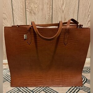 Beis Work Tote in Brown Croc